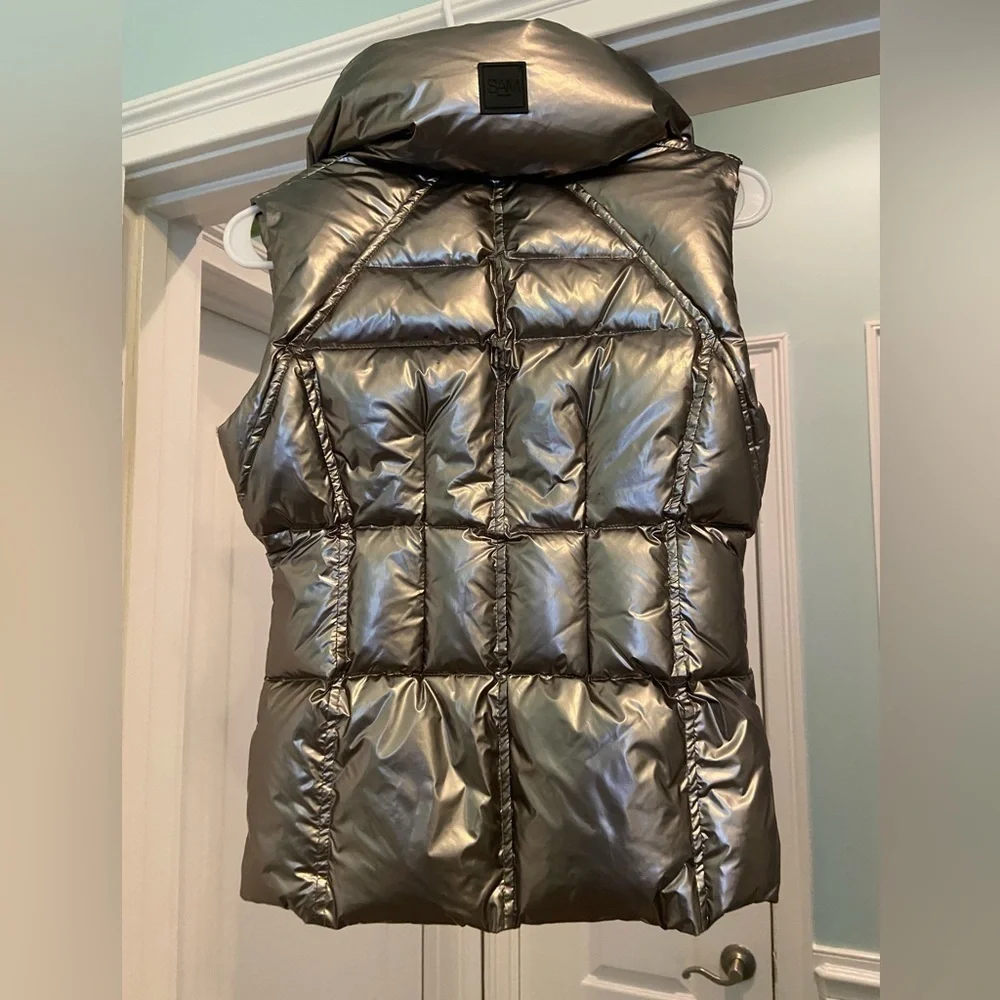 SAM. Freedom Goose Down Feather Vest In Gunmetal